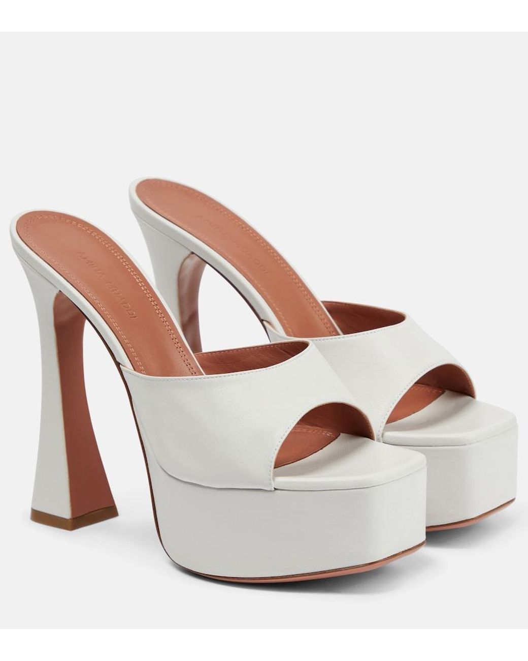 AMINA MUADDI White Dalida 150mm Platform-sole Mules
