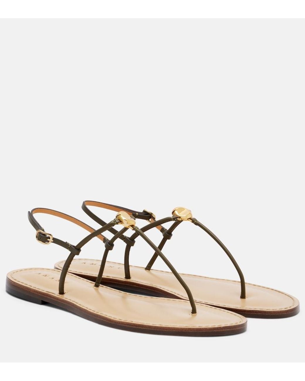 Amanu Metallic Naivasha Leather Thong Sandals