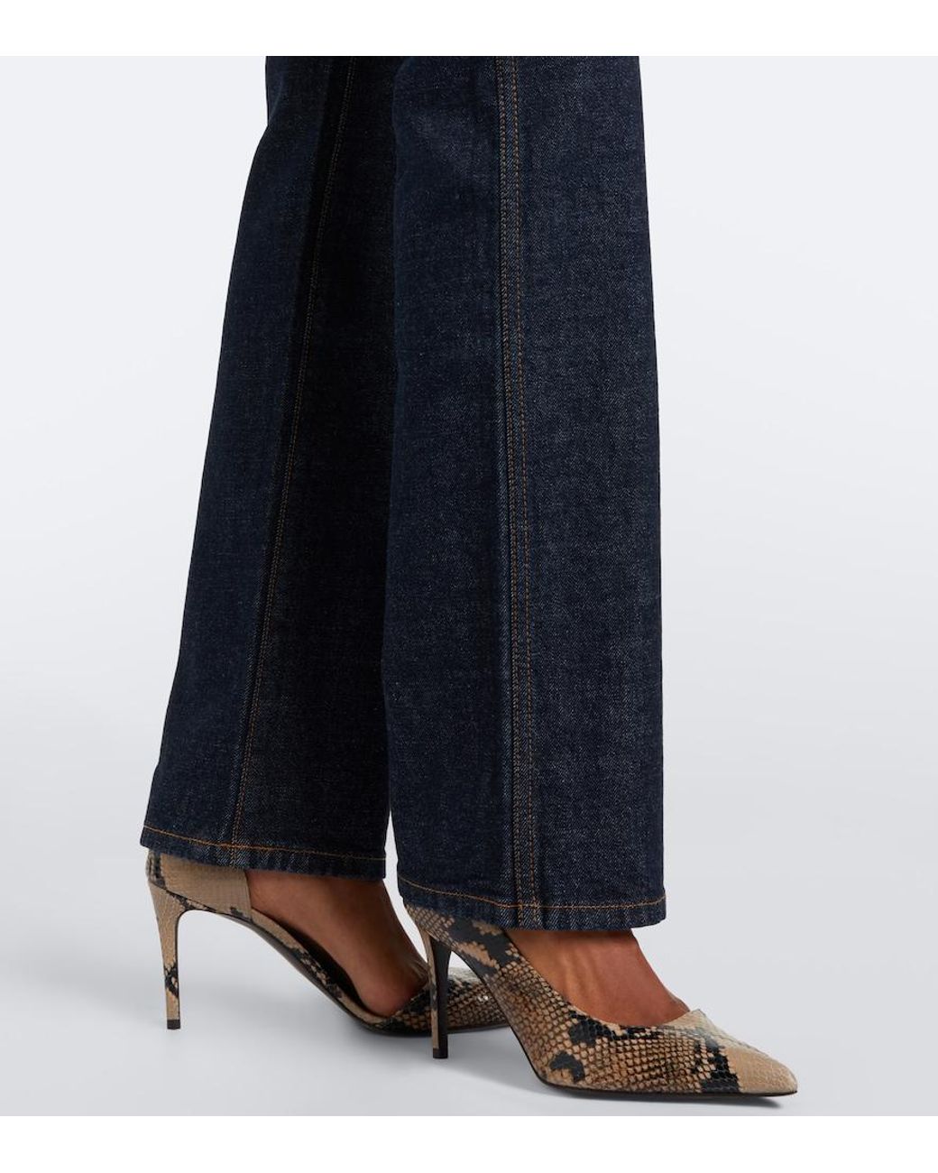 Khaite Blue Danielle High-Rise Straight Jeans