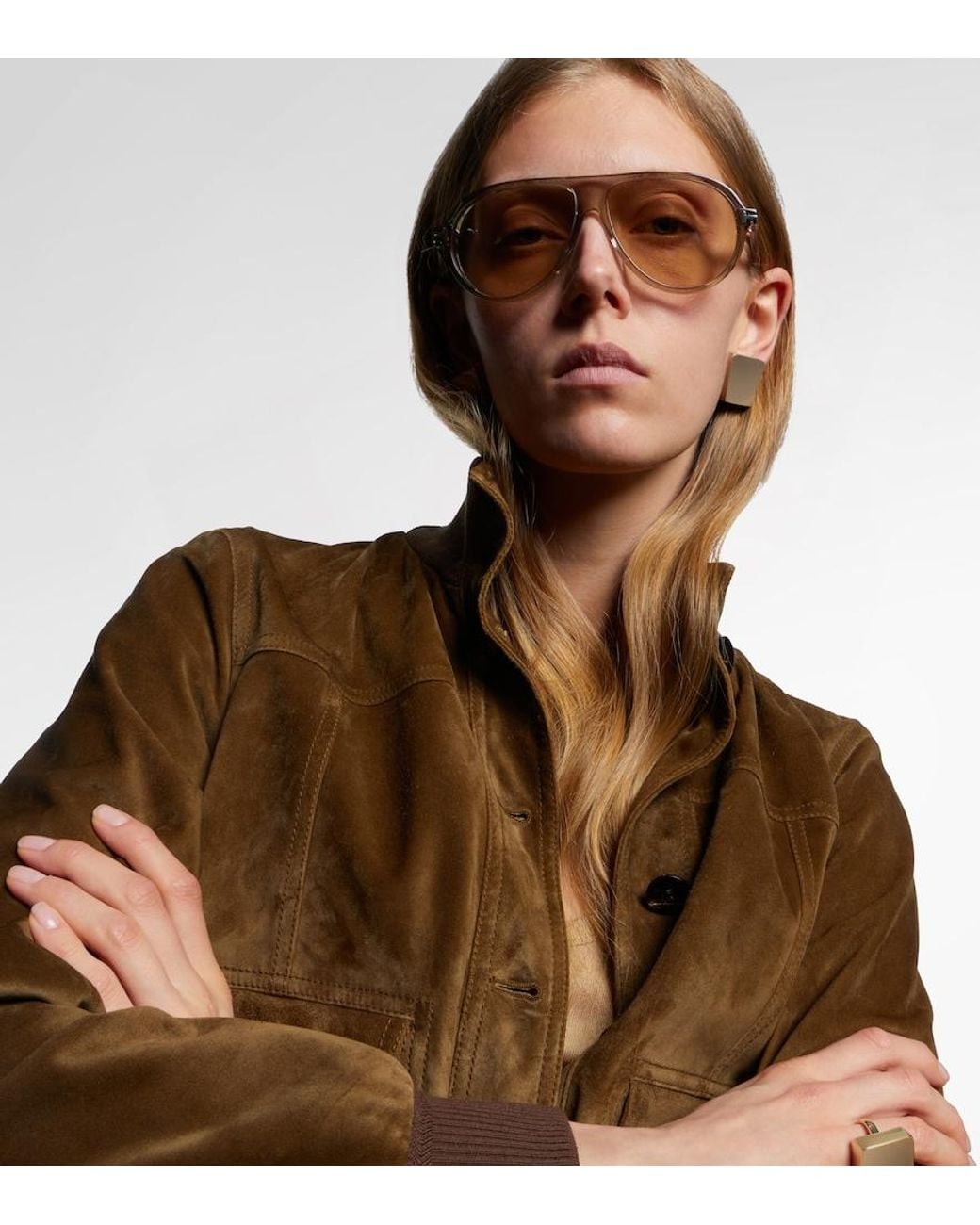 Tom Ford Gray Marcus T Icon Aviator Sunglasses