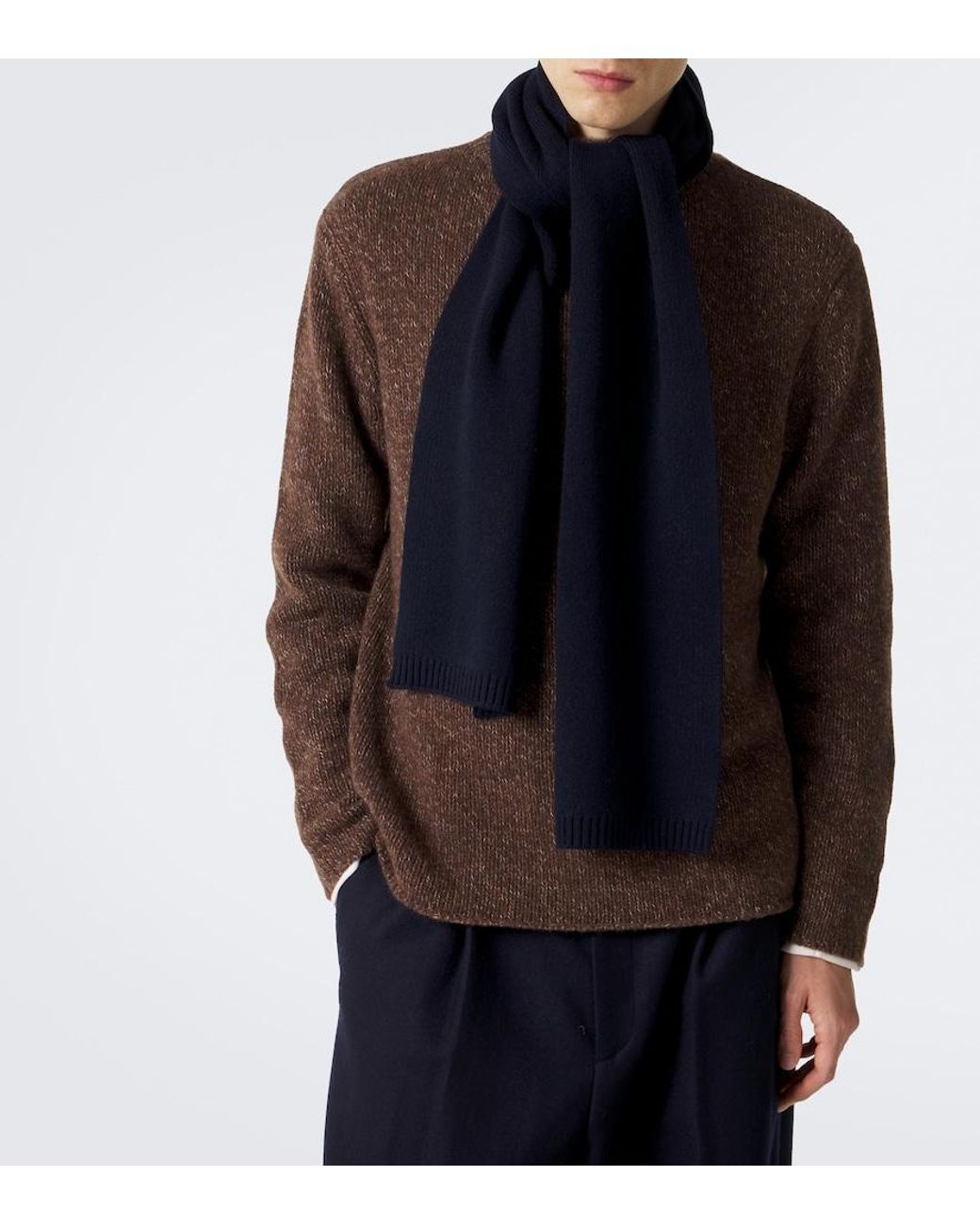 Lisa Yang Blue Frederika Cashmere Scarf for men