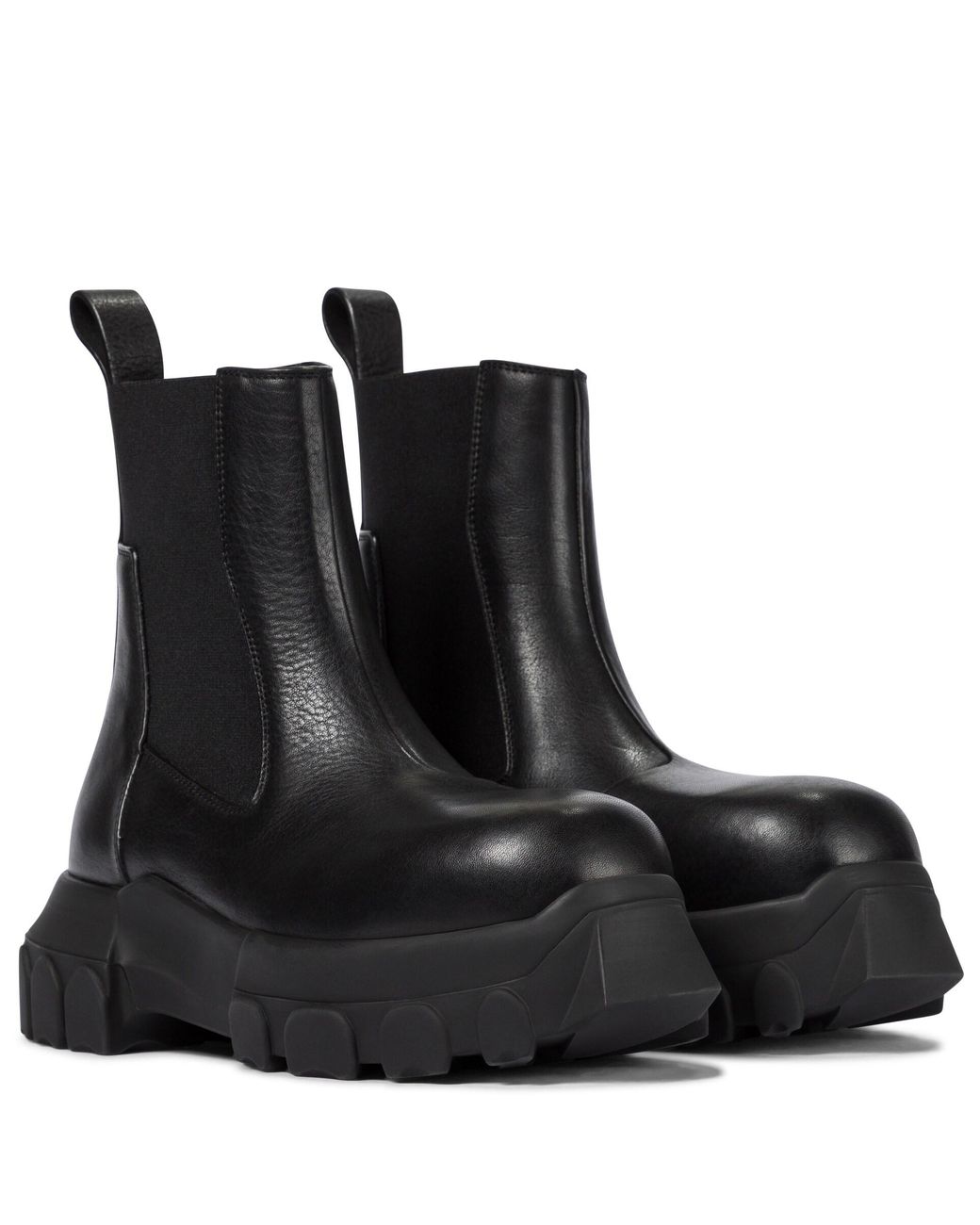 Rick Owens Beatle Bozo Leather Chelsea Boots in Black/Black (Black) | Lyst
