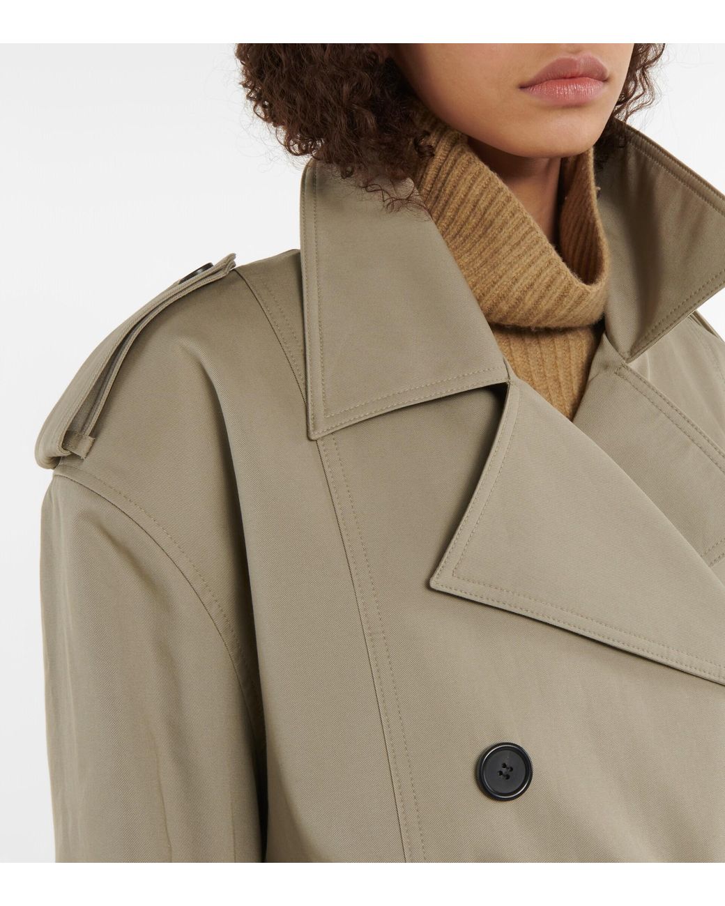 Frankie Shop Eugene Cotton Twill Trench Coat in Natural | Lyst