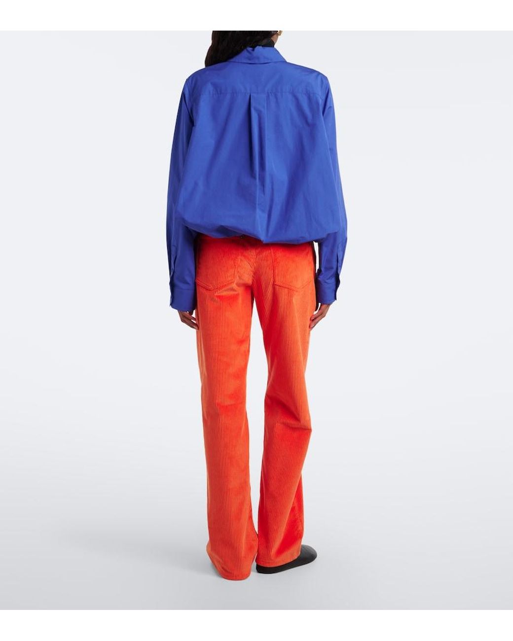 Loewe Red Cotton Corduroy Straight Pants