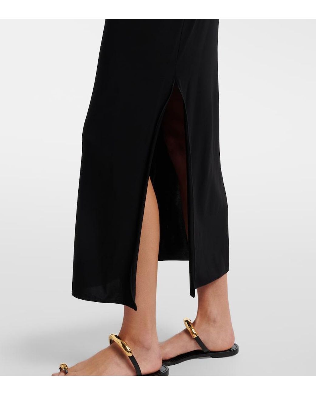 Max Mara Black Fiabe One-Shoulder Midi Dress
