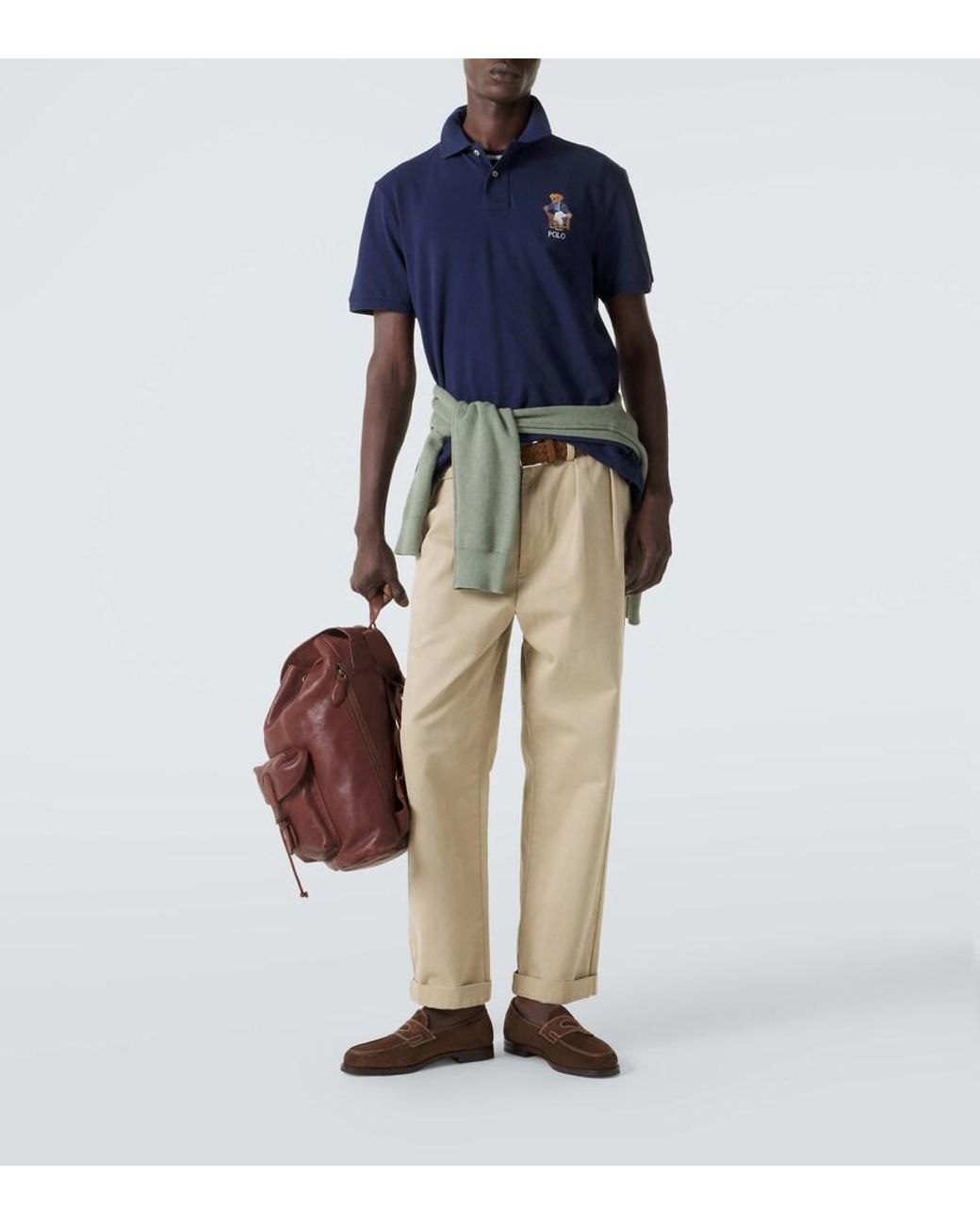 Polo Ralph Lauren Blue Polo Bear Cotton Pique Polo Shirt for men