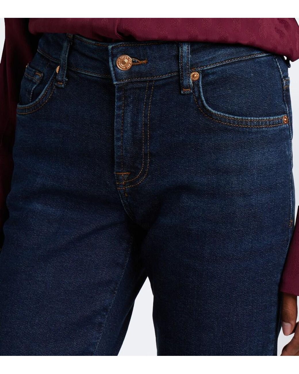 7 For All Mankind Blue Calie Straight Jeans