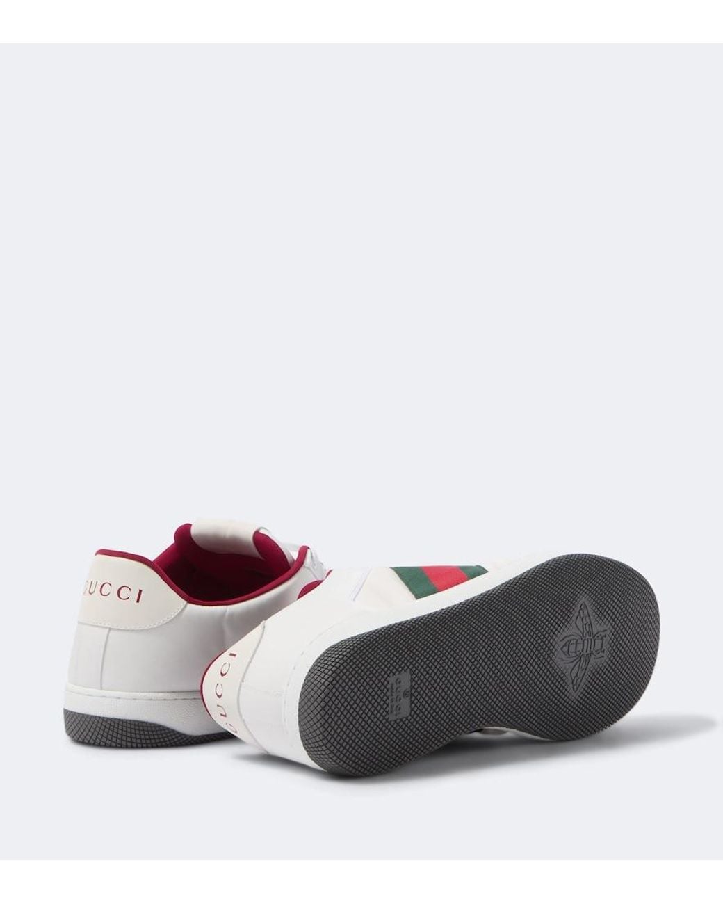 Gucci White Screener Leather-Trimmed Sneakers for men