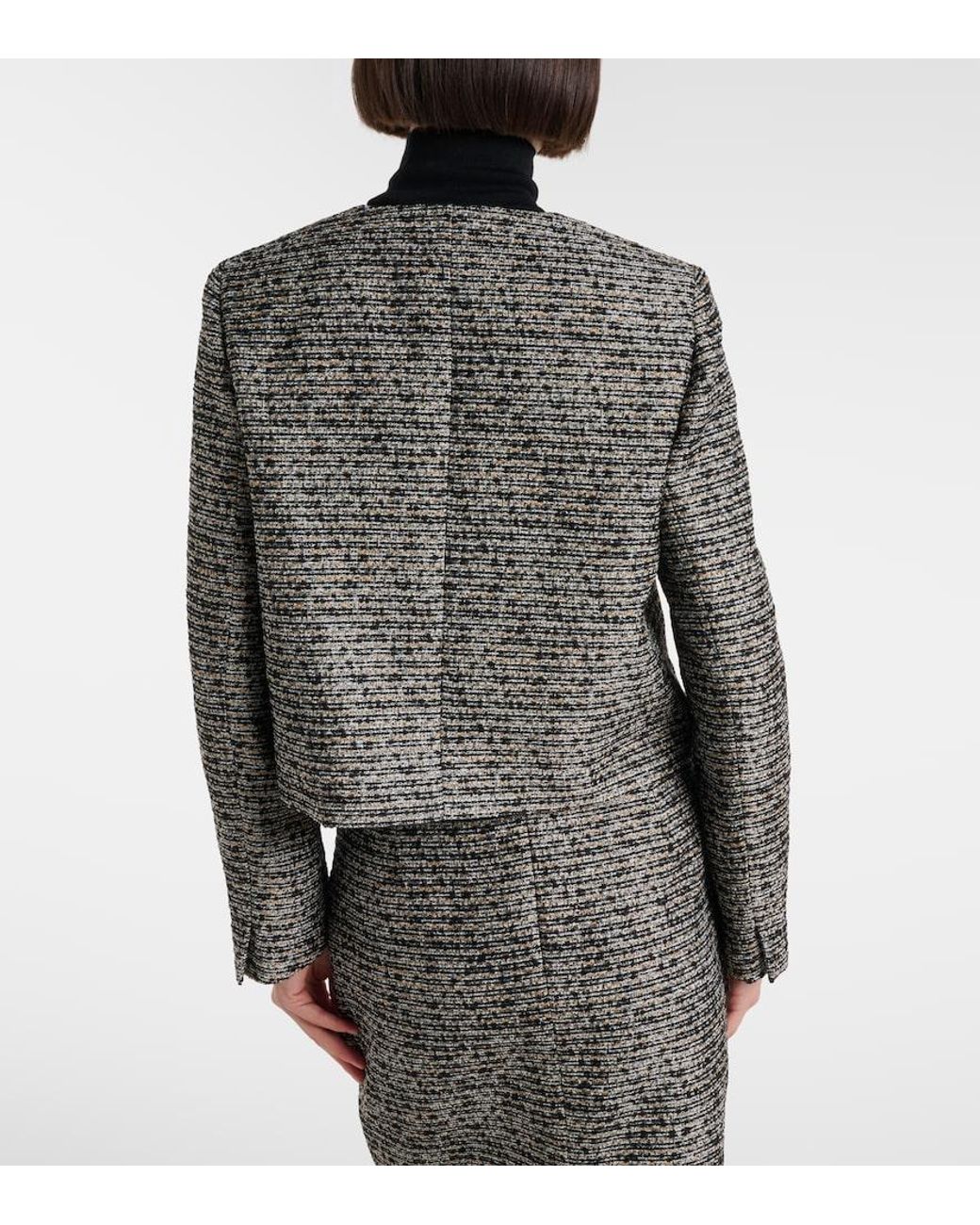 Max Mara Black Volume Tweed Jacket