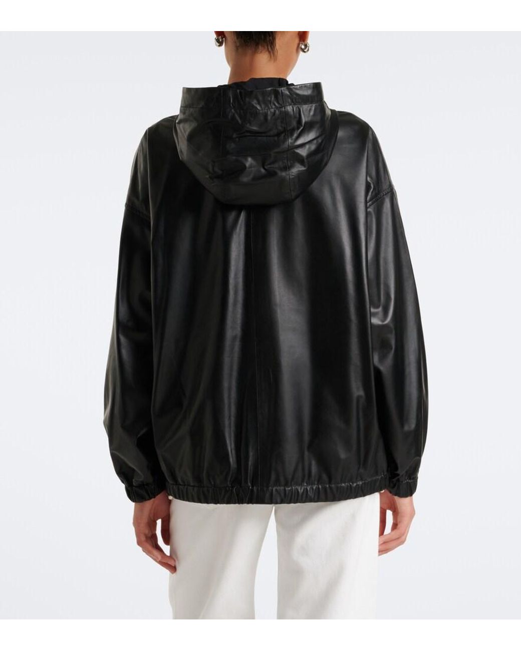 Arma Black Guisy Hooded Leather Jacket