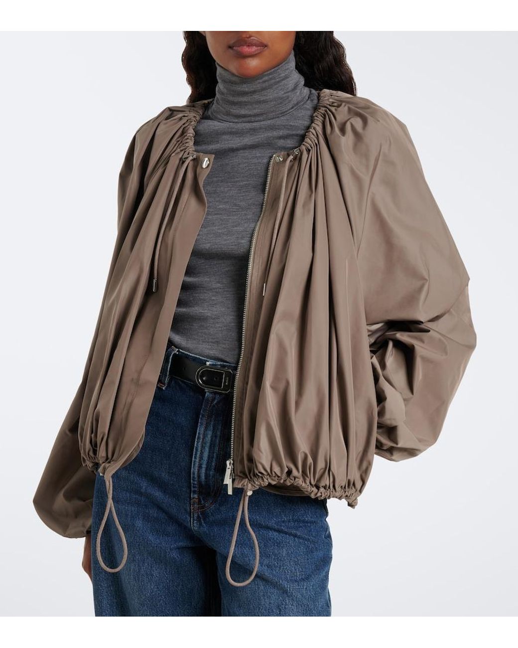Totême Gray Gathered Jacket