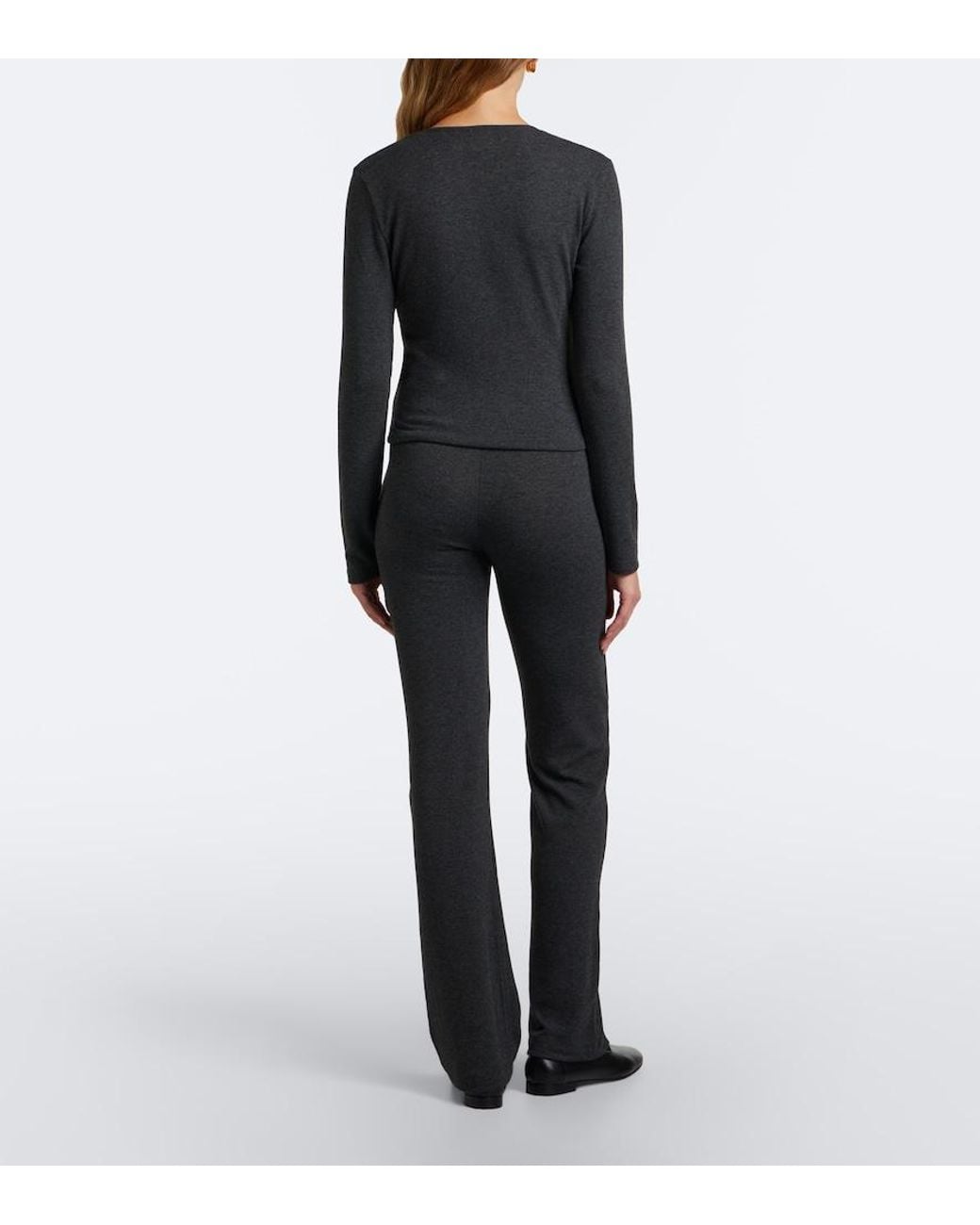 Leset Gray Lauren Jersey Straight Pants