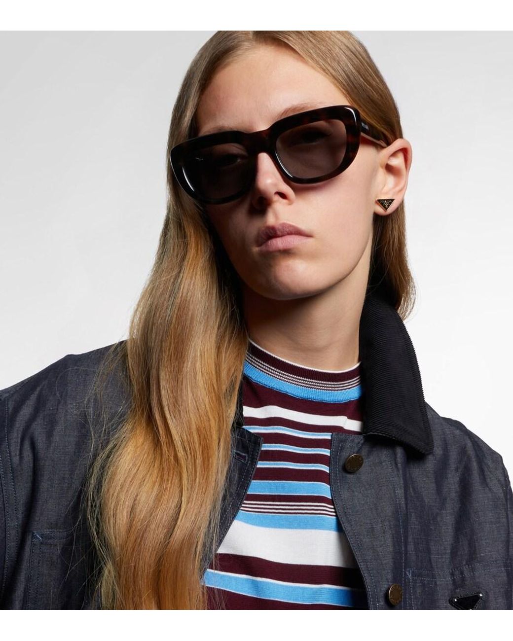 Prada Brown Logo Cat-Eye Sunglasses