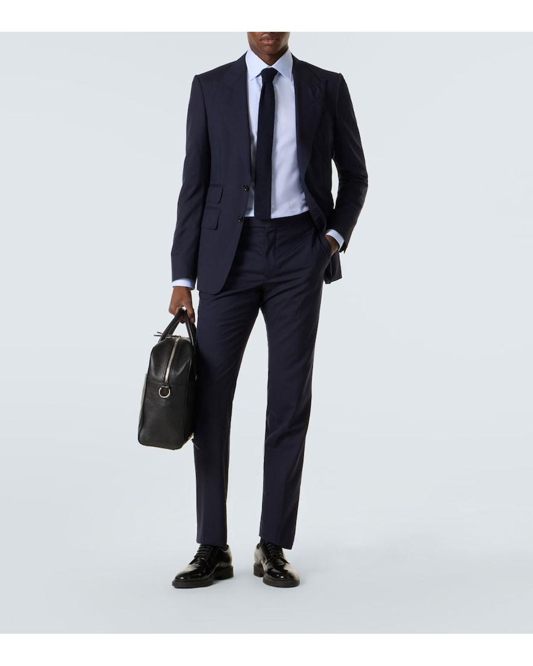 Zegna Blue Cotton Poplin Shirt for men