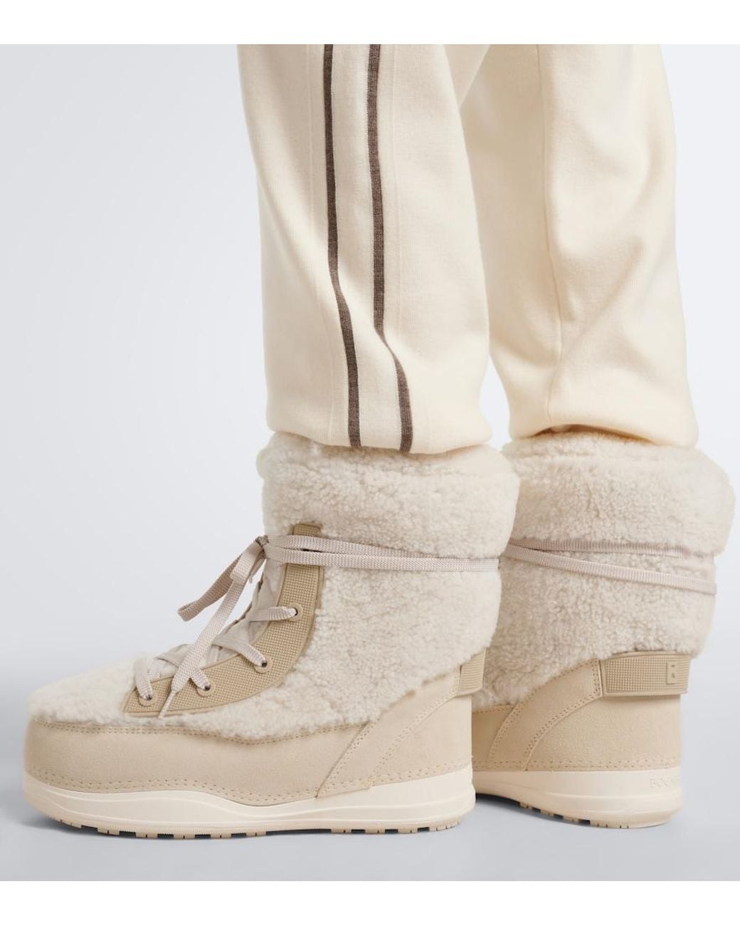 Bogner White Chamonix Snow Boots With Spikes