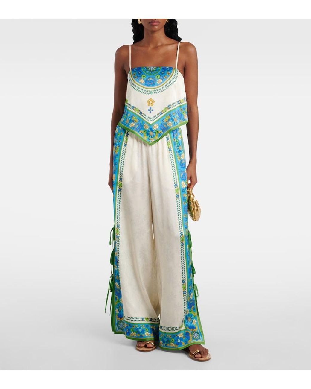 ALÉMAIS Blue Vivianna Printed Top