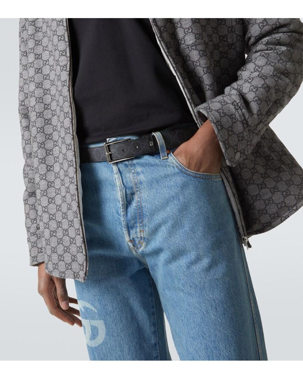 Cinturon De Piel Reversible Gucci de hombre de color Black