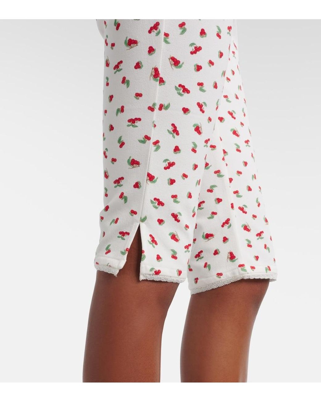 Posse White Ebony Printed Cotton-Blend Capri Pants