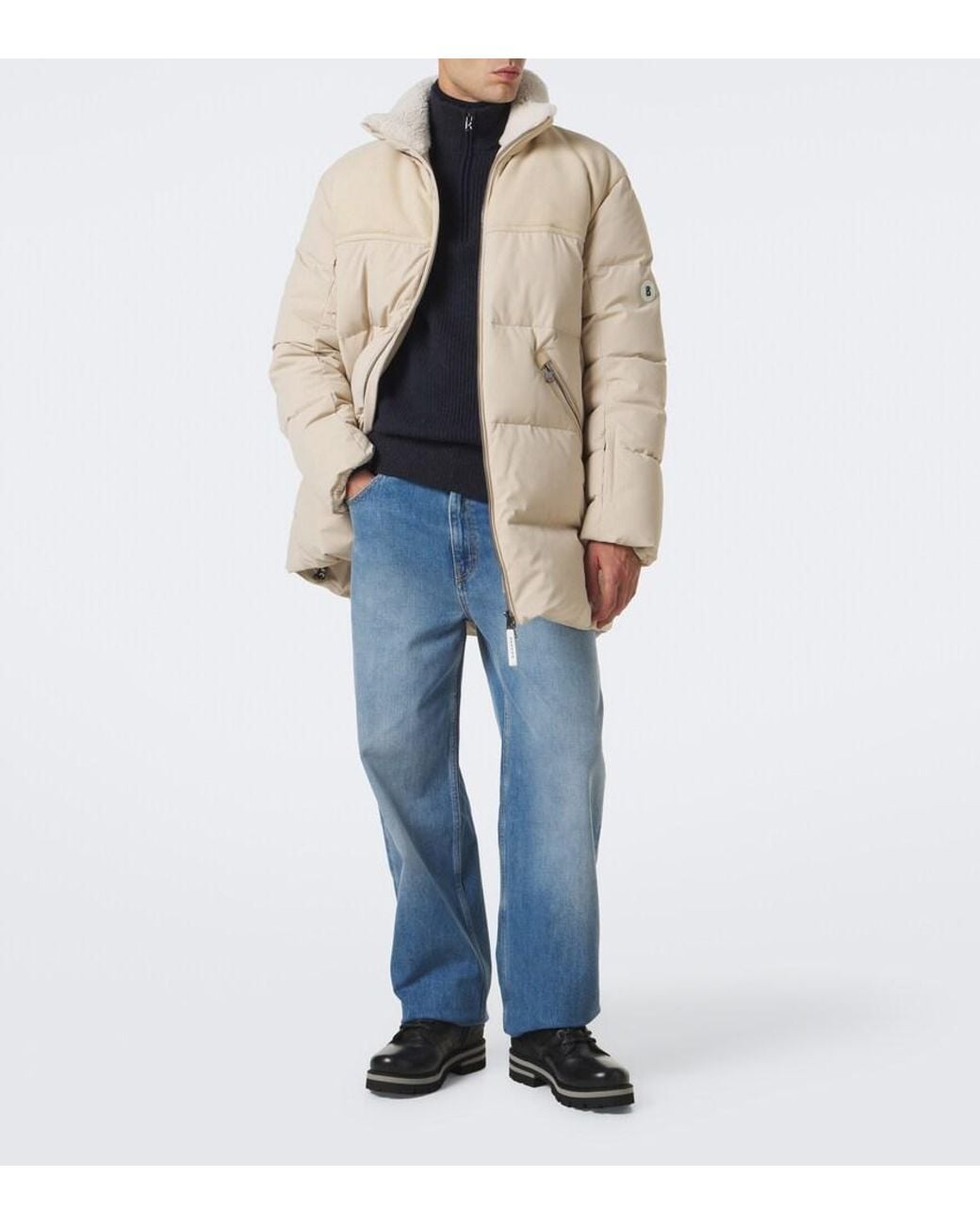 Bogner Blue Dwayne Wool And Cashmere Half-Zip Sweater for men