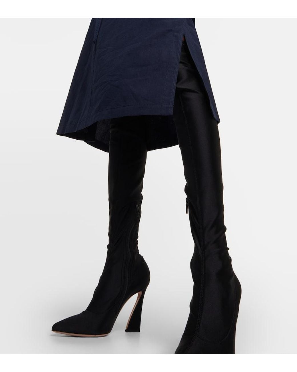 Vince Blue Cotton-Blend Midi Dress