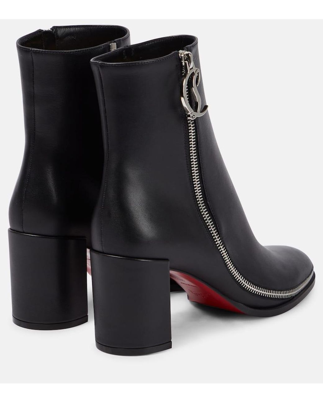 Christian Louboutin Cl Zip Booty 70 Logo-plaque Leather 