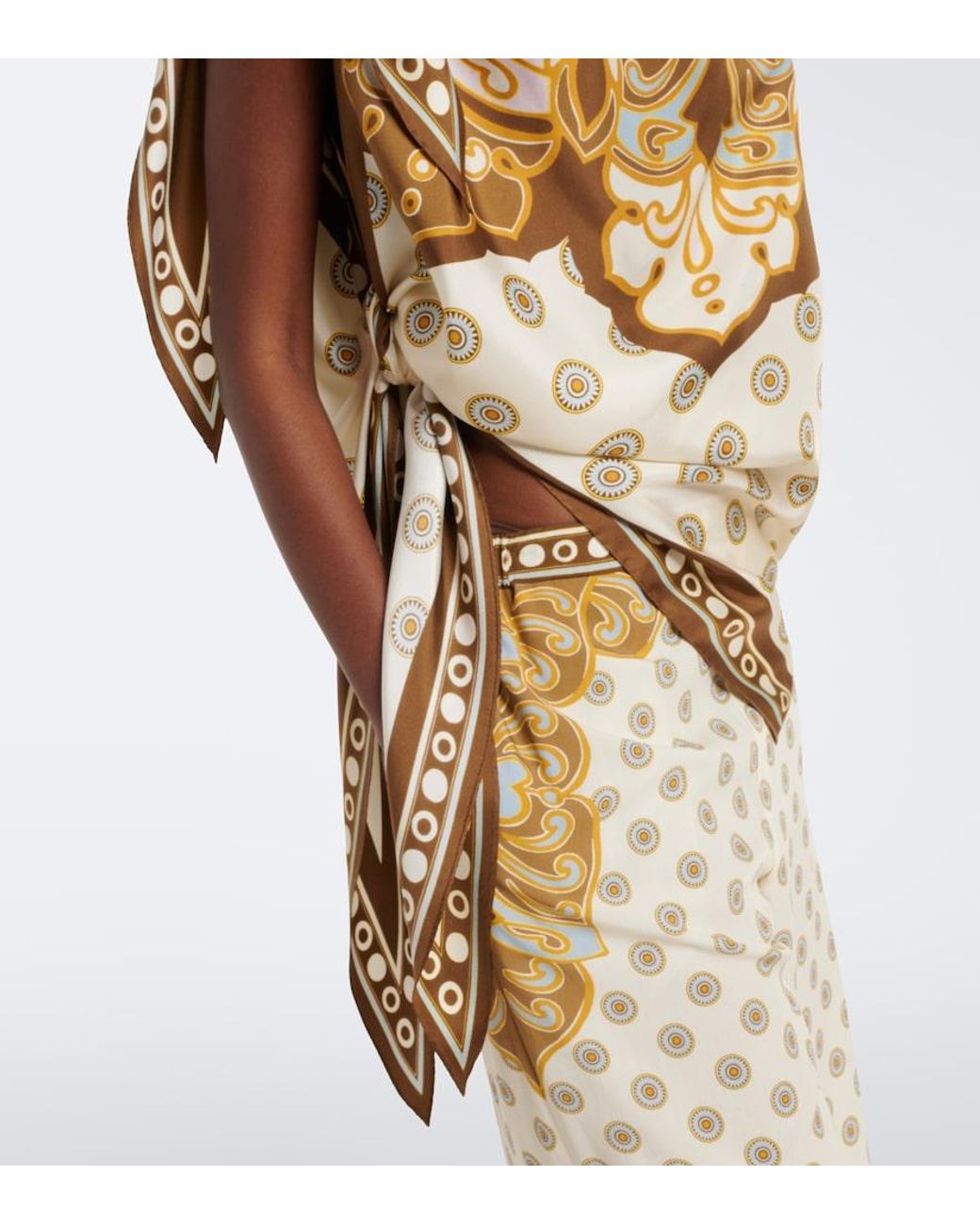 LaDoubleJ Metallic Full-On Printed Silk Twill Top