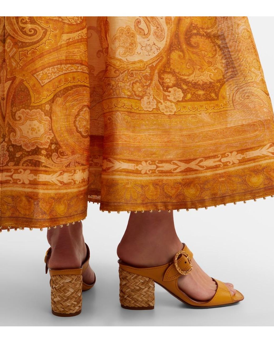 Zimmermann Brown Talia 105 Leather Mules