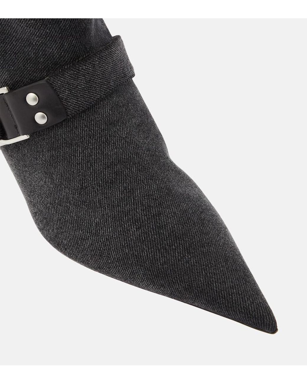 Blumarine Black Jeanne Denim Knee-High Boots