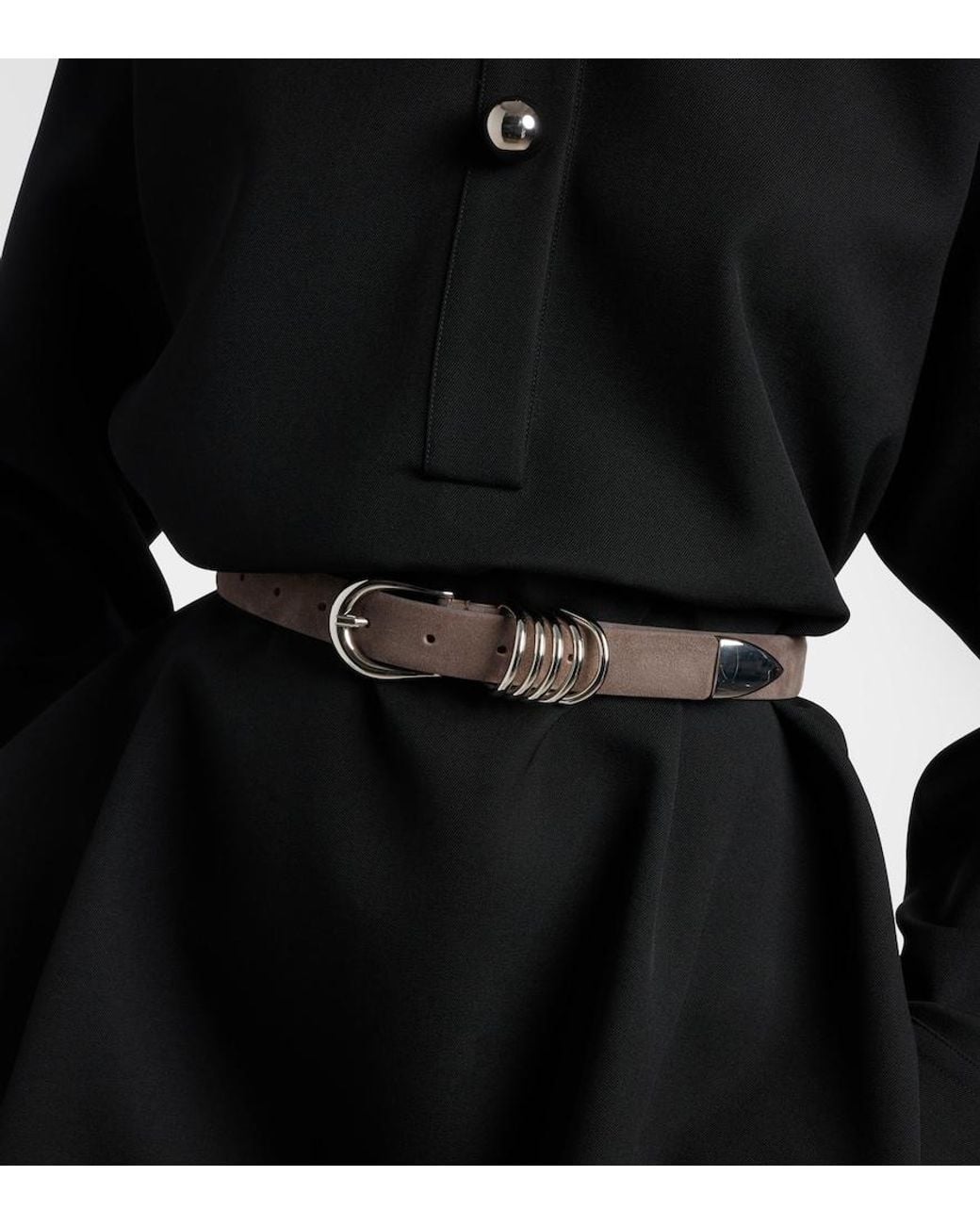 DEHANCHE Gray Hollyhock Suede Belt
