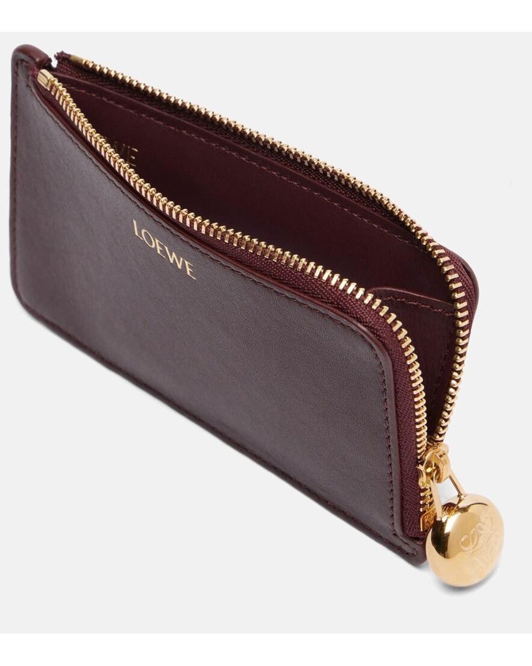 Loewe Brown Pebble Leather Card Holder