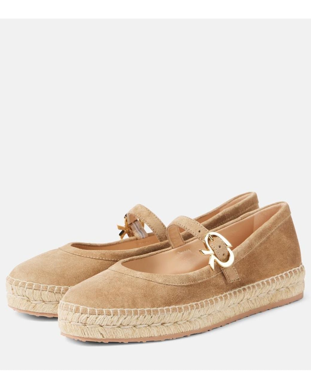 Gianvito Rossi Natural Elda Suede Espadrilles