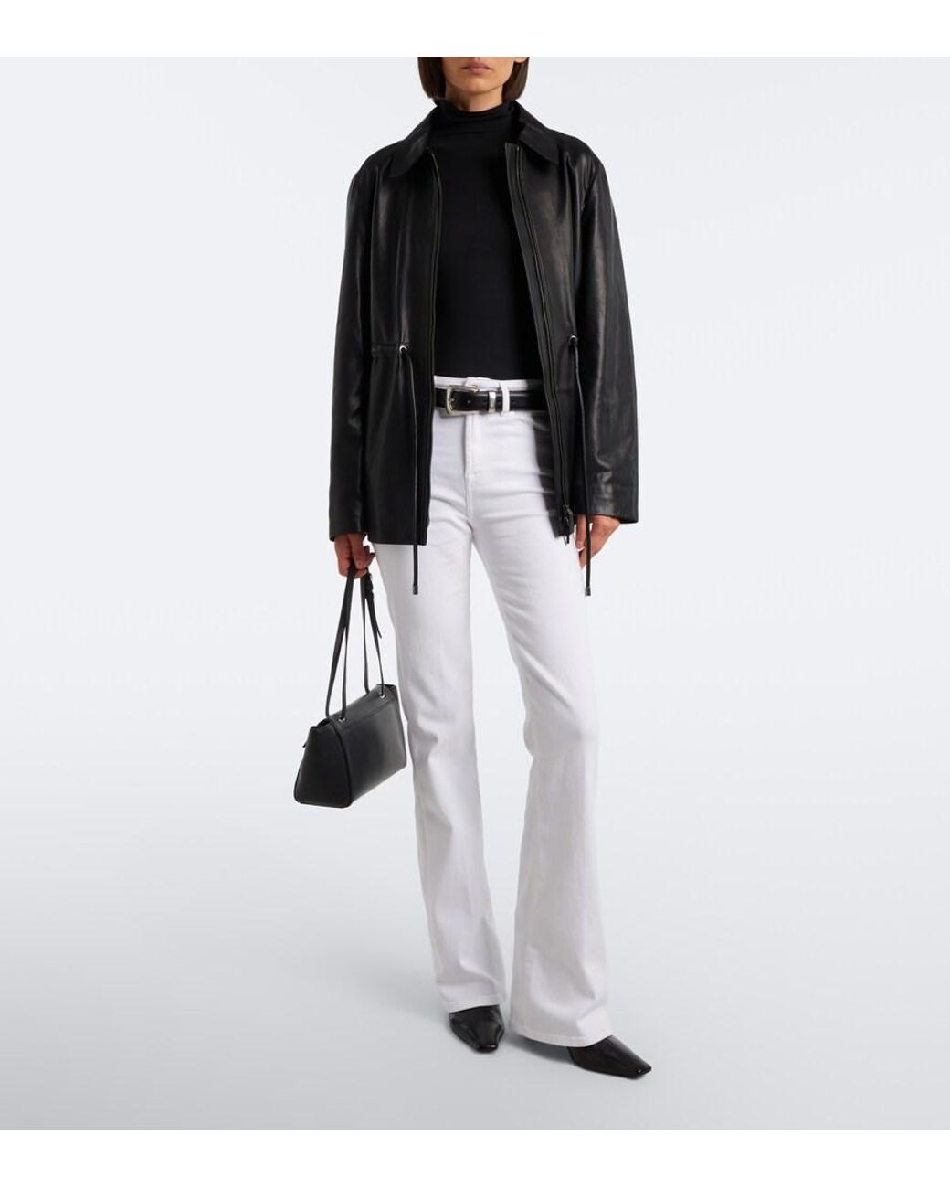 7 For All Mankind White Lisha Flared Jeans