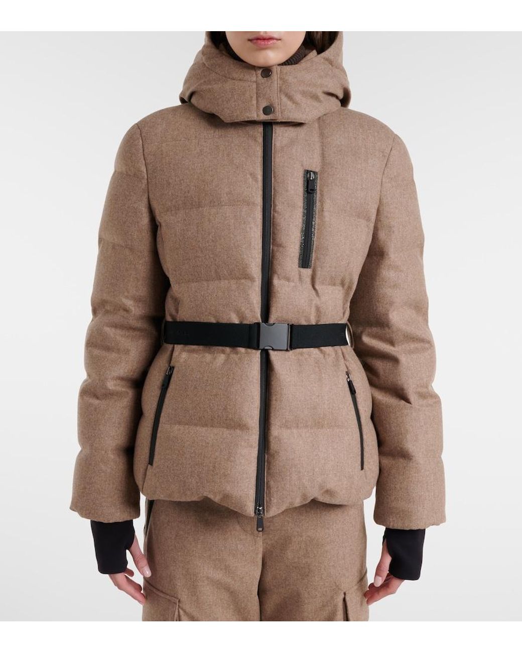 Brunello Cucinelli Natural Virgin Wool Flannel Down Jacket