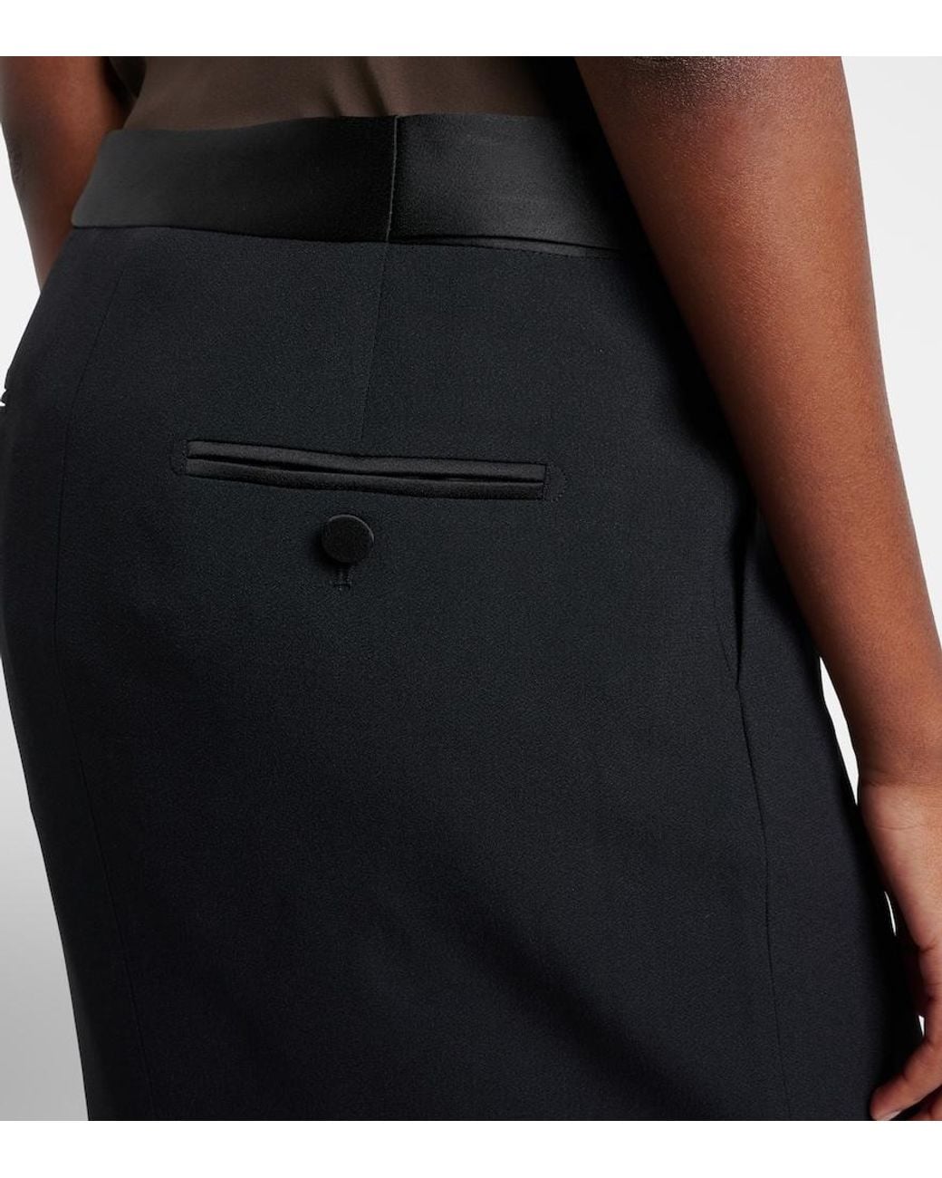 Tom Ford Black Satin Pencil Skirt