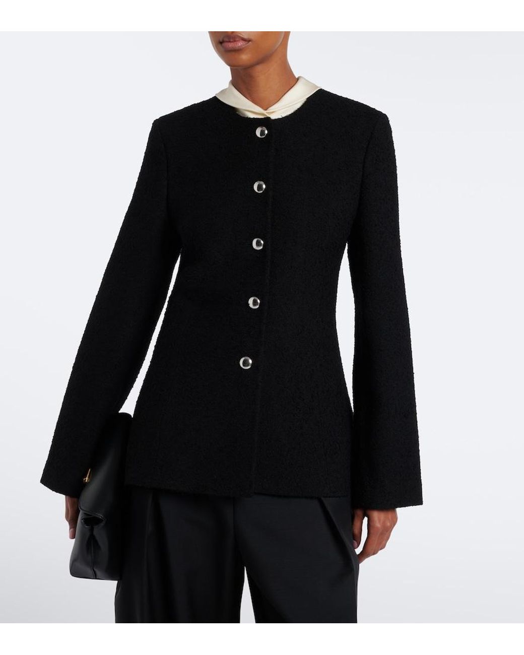 Rohe Black Knitted Wool-Blend Cardigan