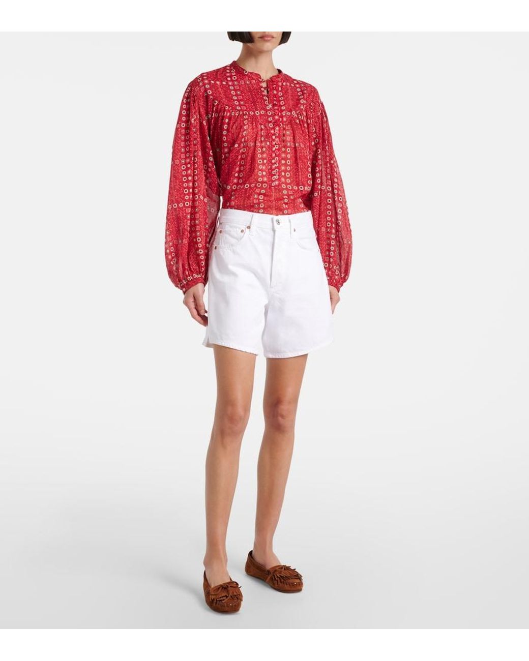 Citizens of Humanity White Marlow High-Rise Denim Shorts