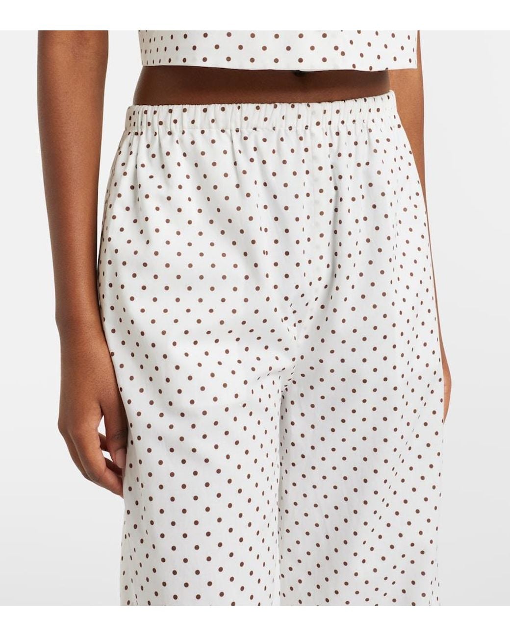 Posse White Evie Polka-Dot Balloon Pants