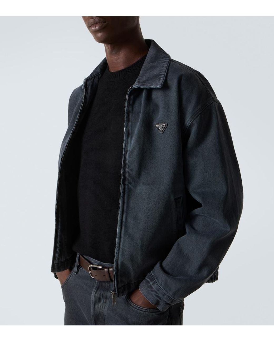 Chaqueta De Denim Prada de hombre de color Blue
