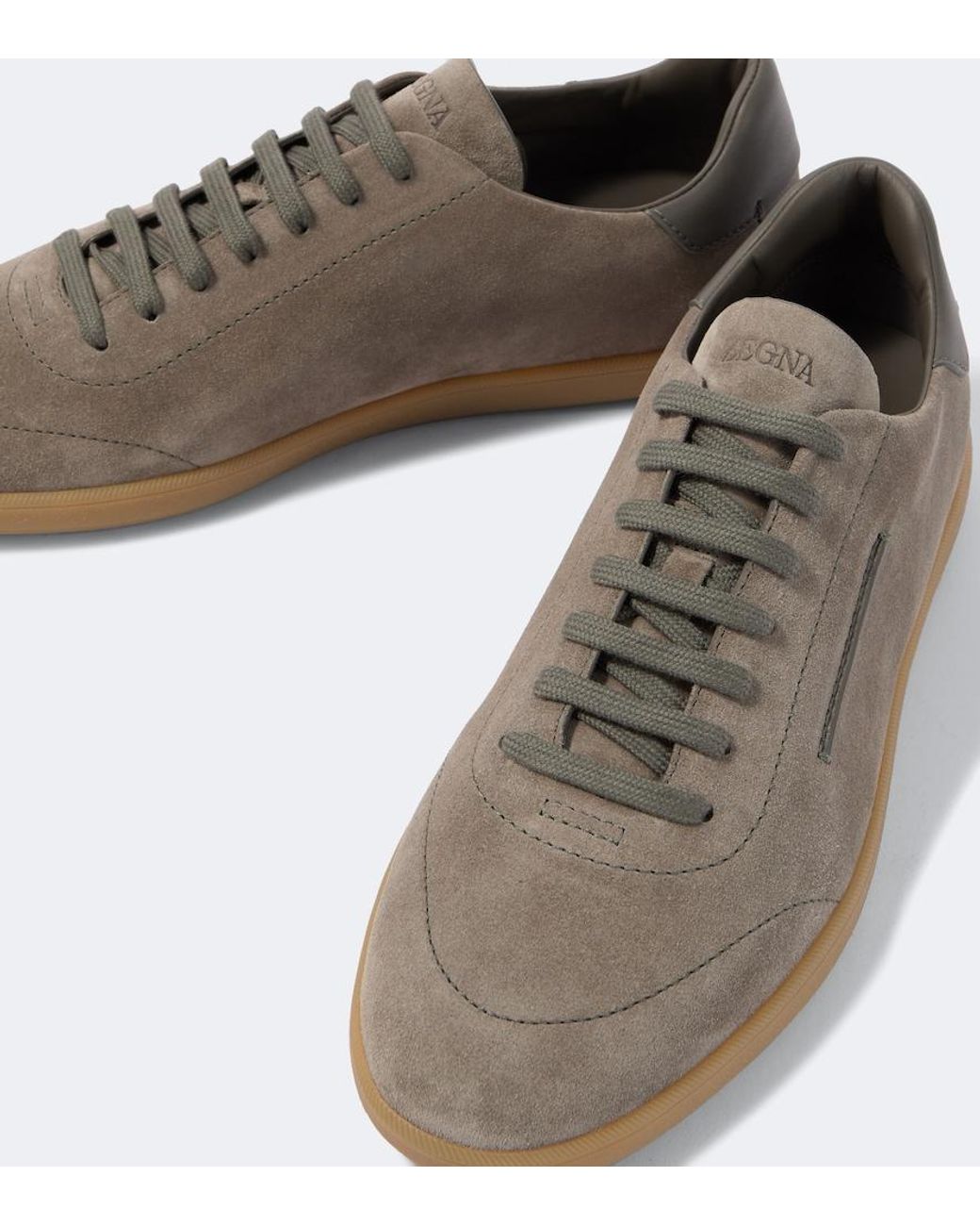Zegna Brown 232 Suede Sneakers for men
