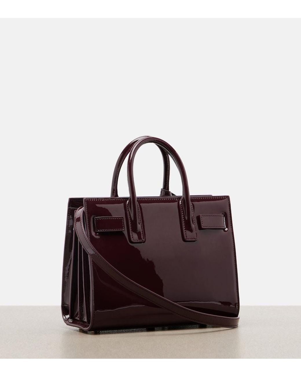 Saint Laurent Purple Sac De Jour Nano Patent Leather Tote Bag