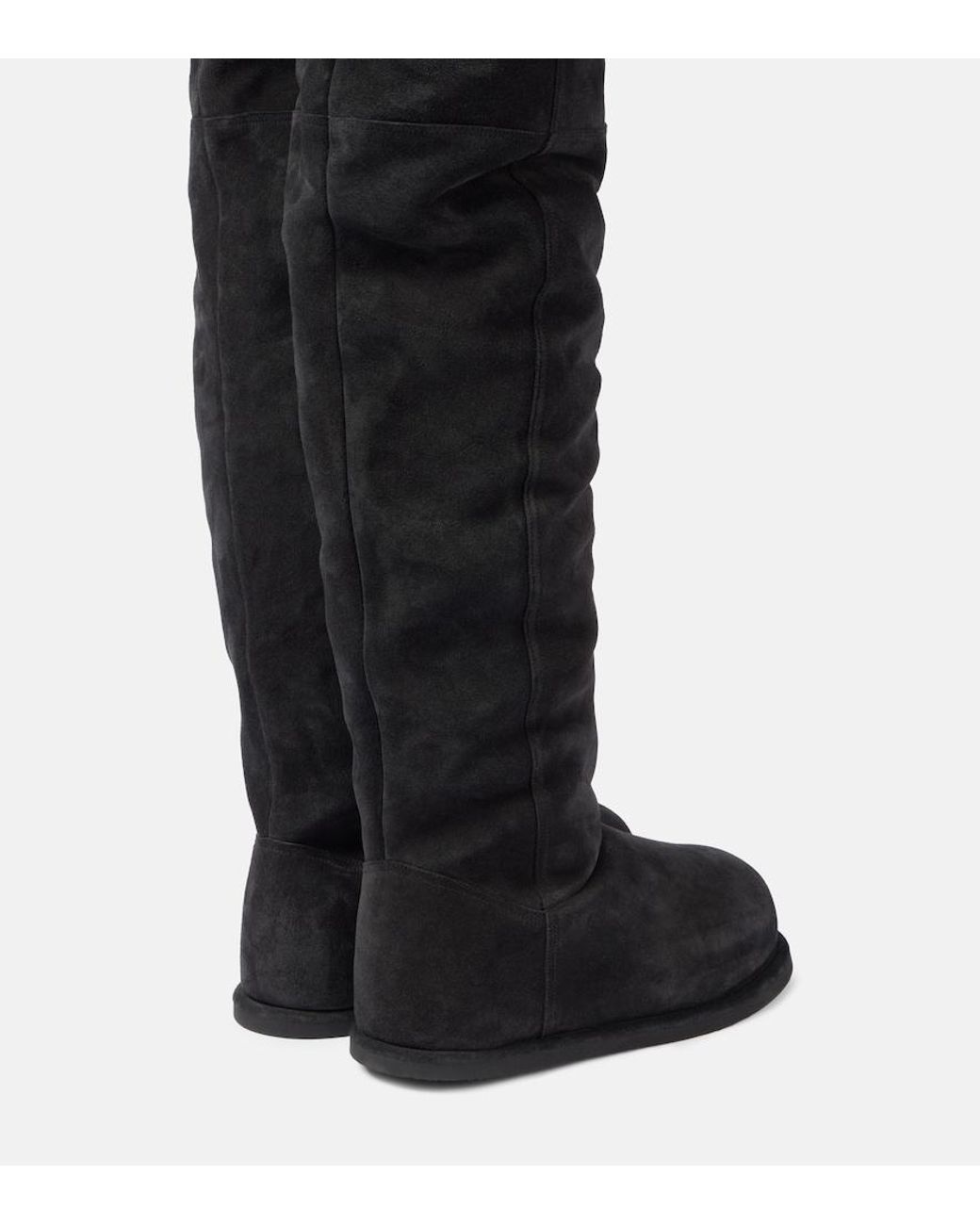 AMINA MUADDI Black Heidi Thigh High Boot 15 Crosta Bla