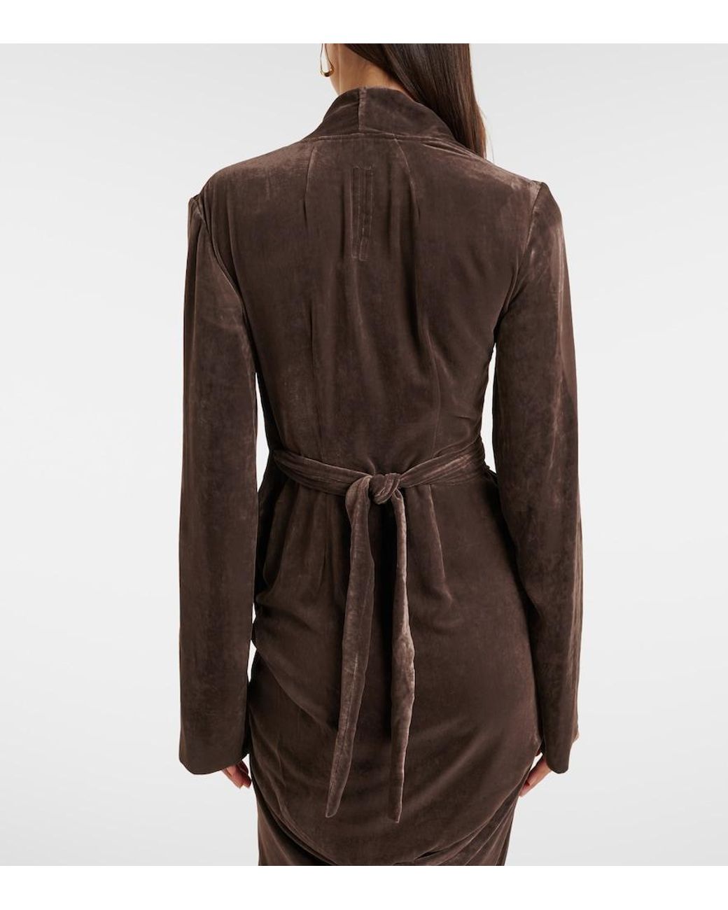 Rick Owens Brown Wrap Midi Dress