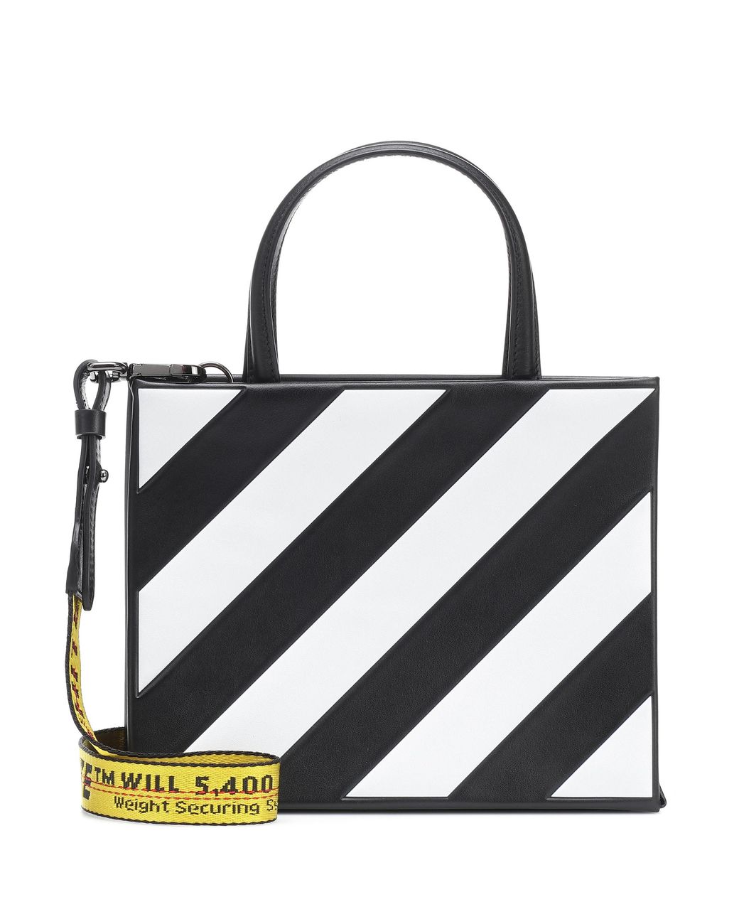 OffWhite c/o Virgil Abloh Leather Diagonal Box Bag in Black&White