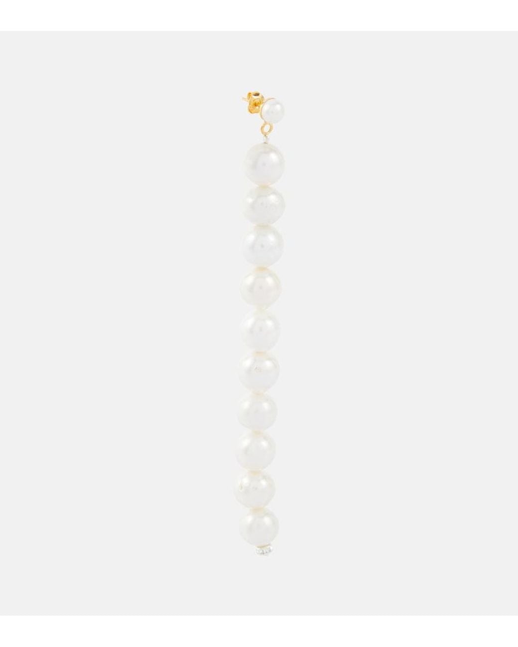 Magda Butrym White Pearl Drop Earrings