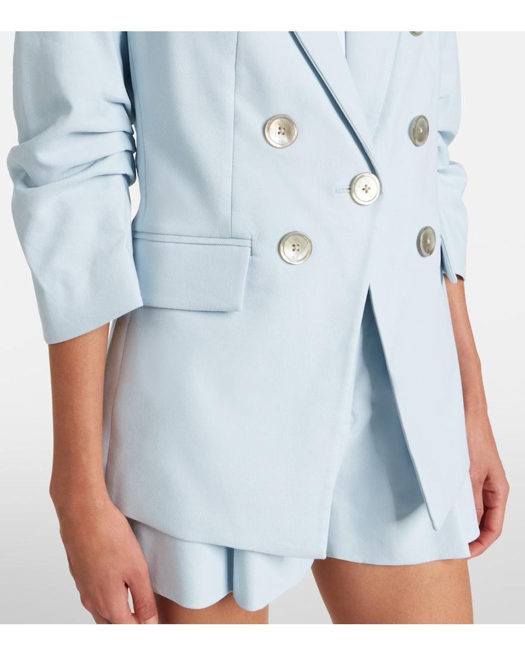 Veronica Beard Blue Tomi Dickey Twill Single-Breasted Blazer