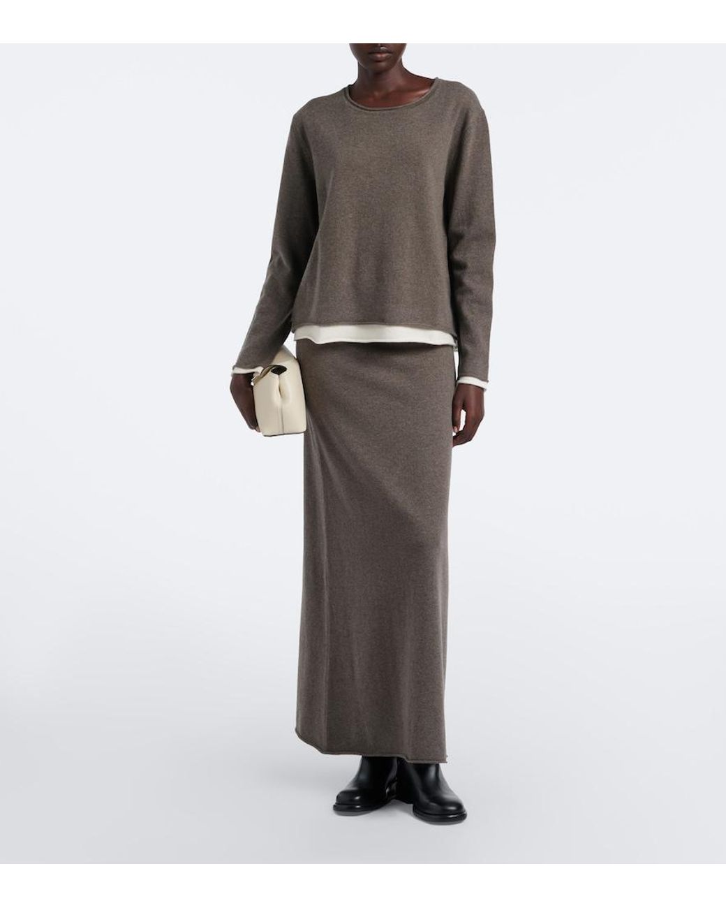 arch4 Brown Parker Cashmere Maxi Skirt