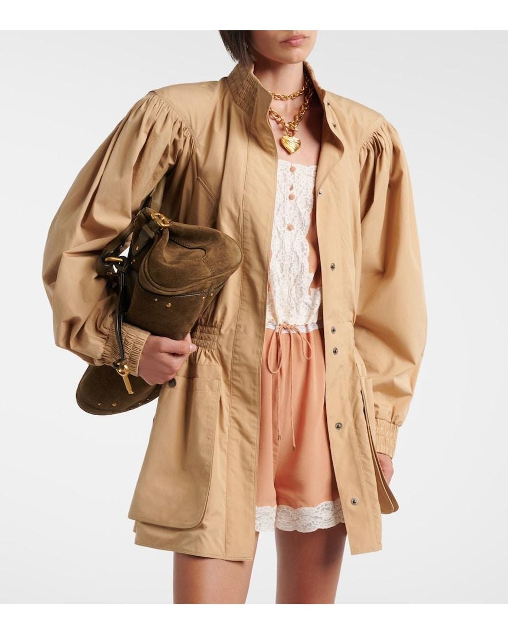 Chloé Natural Cotton Poplin Trench Coat