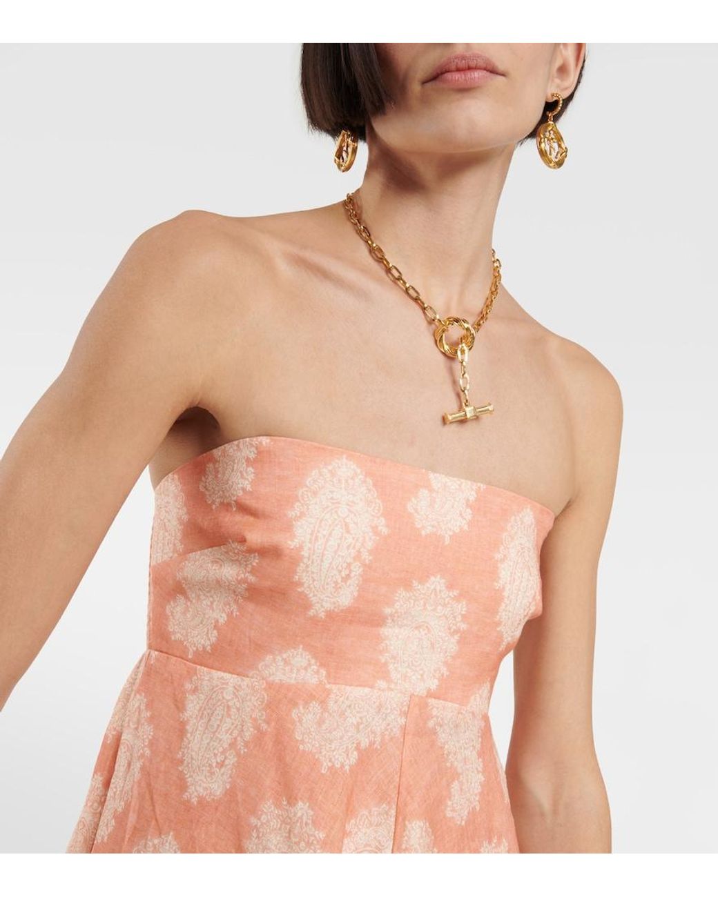 Zimmermann Orange Printed Midi Dress