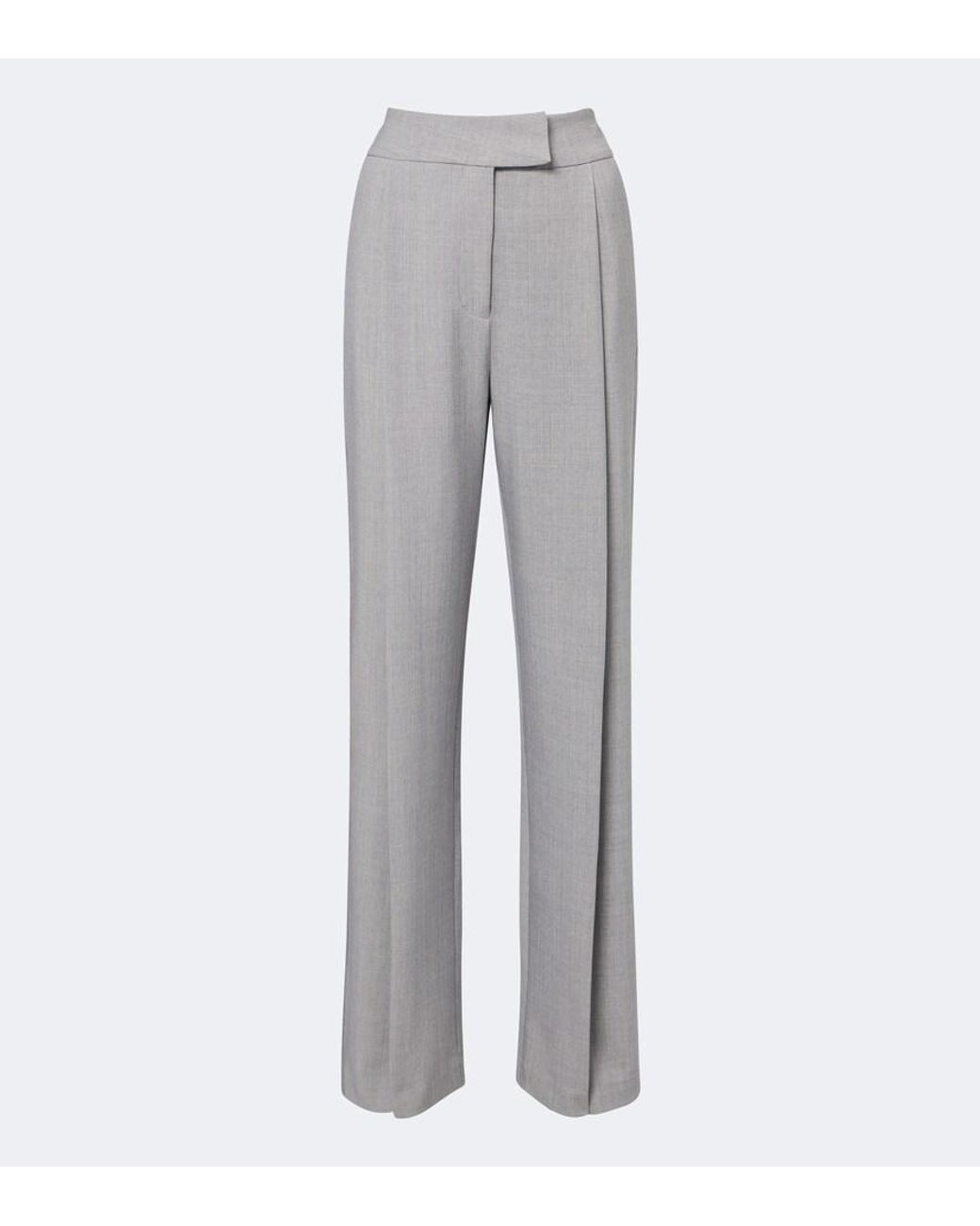 The Sei Gray Crepe Wide-Leg Pants