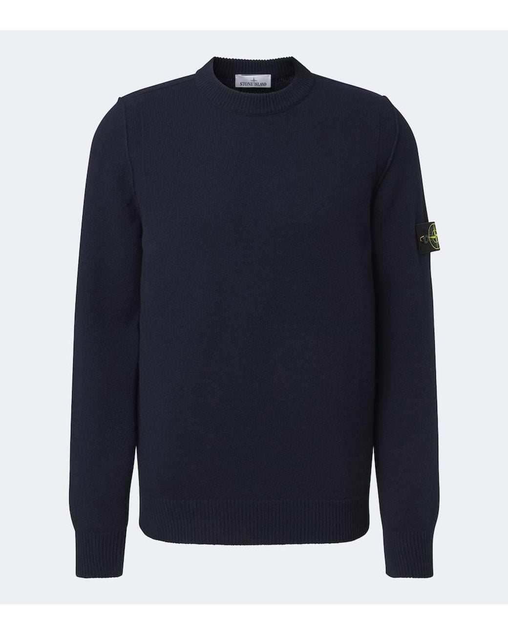 Stone Island Blue Compass Badge Wool-Blend Sweater for men